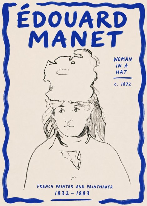 Édouard Manet Woman in a Hat No6 - Affiche