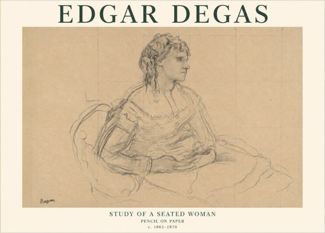Edgar Degas Study of a Seated Woman No1 - Affiche