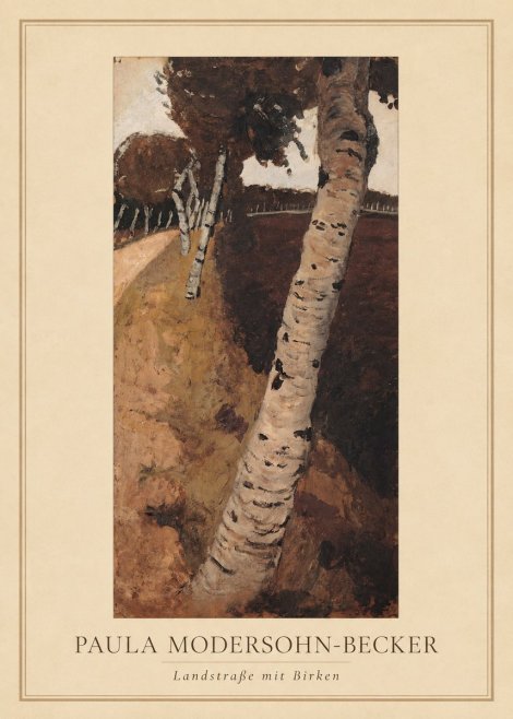 Paula Modersohn-Becker Landstraße Mit Birken No4 - Affiche