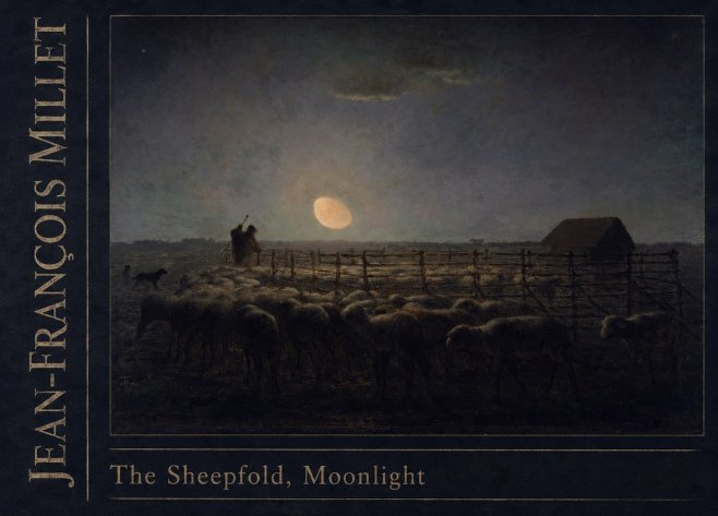 Jean-François Millet The Sheepfold, Moonlight No3 - Affiche