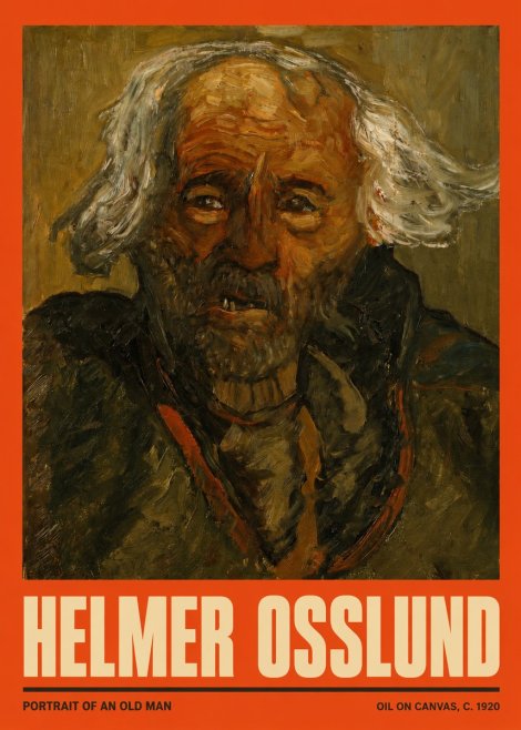 Helmer Osslund Portrait of an Old Man No2 - Affiche