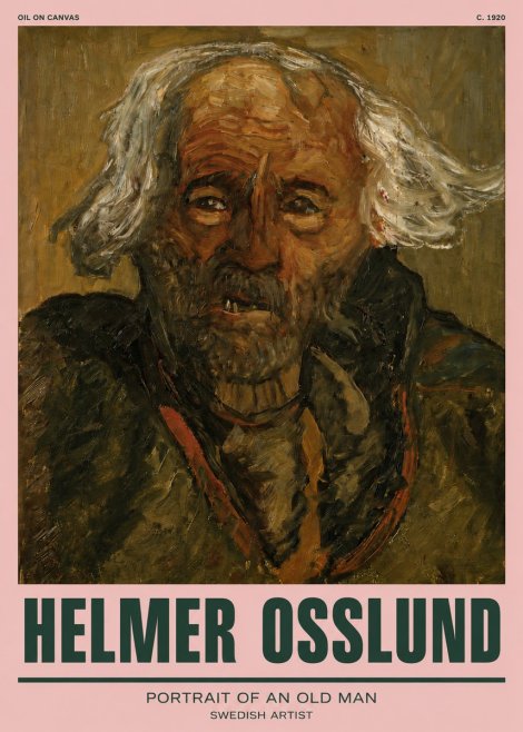 Helmer Osslund Portrait of an Old Man No3 - Affiche