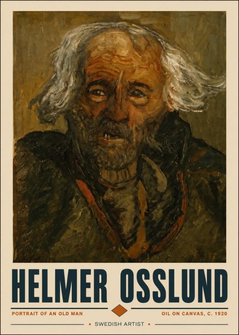 Helmer Osslund Portrait of an Old Man No4 - Affiche