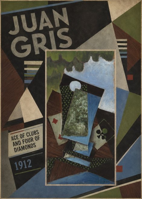 Juan Gris Ace of Clubs and Four of Diamonds No2 - Affiche
