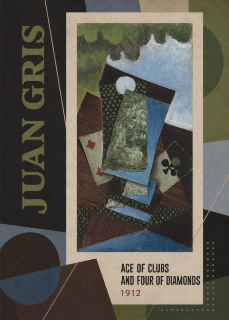 Juan Gris Ace of Clubs and Four of Diamonds No3 - Affiche