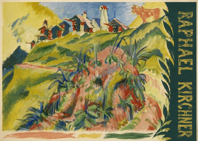 Raphael Kirchner Hillside Dwellings with Alpine Cow No6 - Affiche