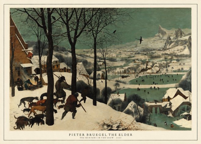 Pieter Bruegel The Hunters in the Snow I No5 - Affiche