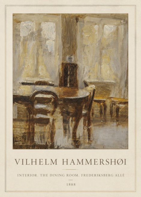 Vilhelm Hammershøi Interior. the Dining Room. Frederiksberg Allé No5 - Affiche