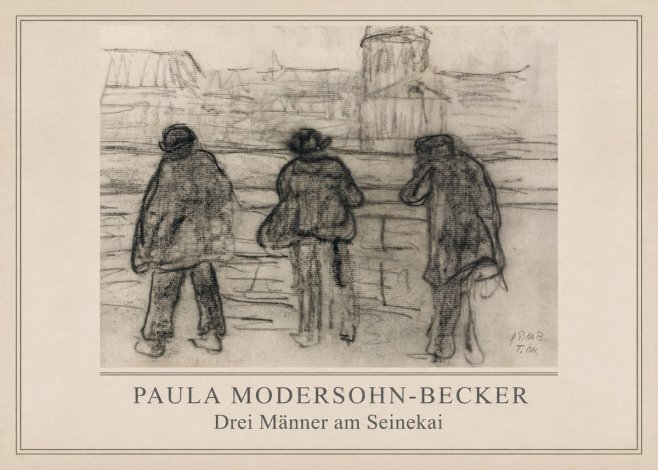 Paula Modersohn-Becker Drei Männer Am Seinekai No2 - Affiche