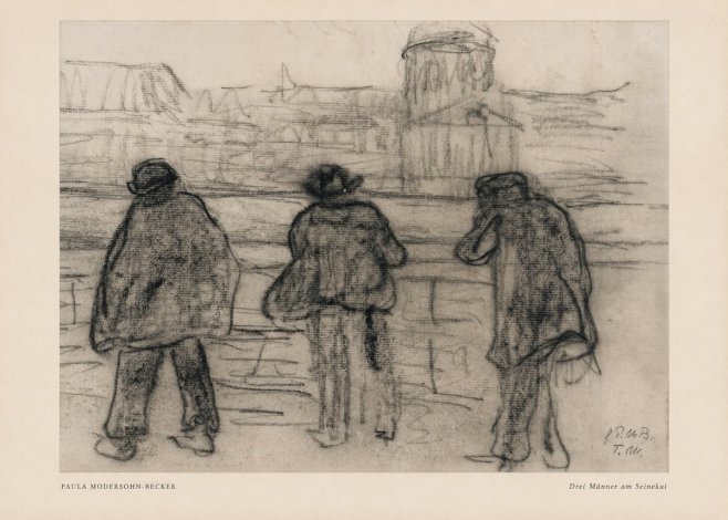 Paula Modersohn-Becker Drei Männer Am Seinekai No5 - Affiche