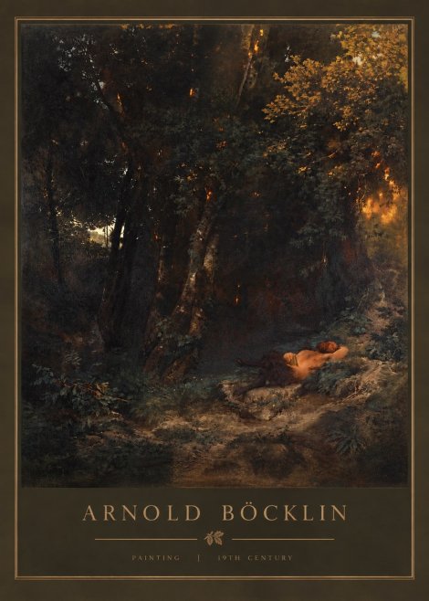 Arnold Böcklin A Faun Asleep No3 - Affiche