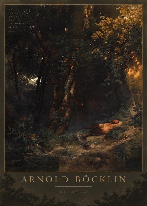 Arnold Böcklin A Faun Asleep No6 - Affiche