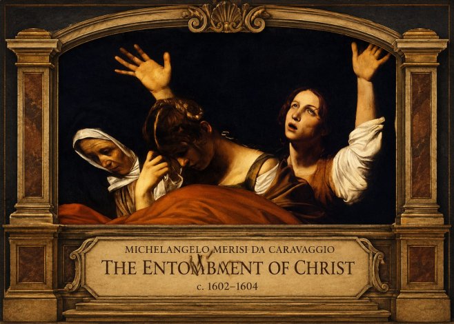 Michelangelo Merisi da Caravaggio The Entombment of Christ I No3 - Affiche
