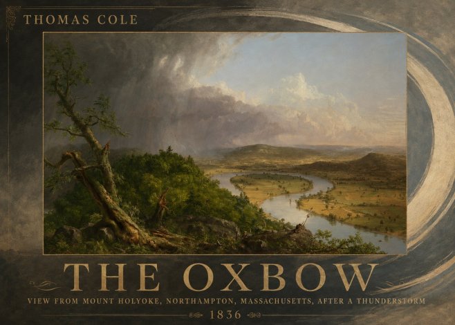 Thomas Cole View from Mount Holyoke, Northampton, Massachusetts, After a Thunderstorm—the Oxbow II No3 - Affiche