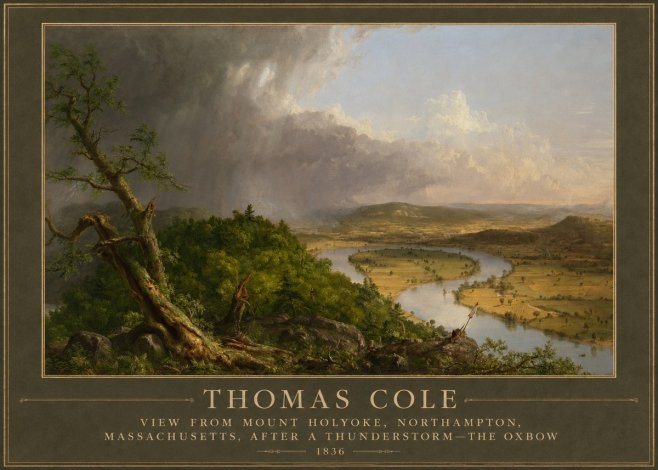 Thomas Cole View from Mount Holyoke, Northampton, Massachusetts, After a Thunderstorm—the Oxbow II No5 - Affiche