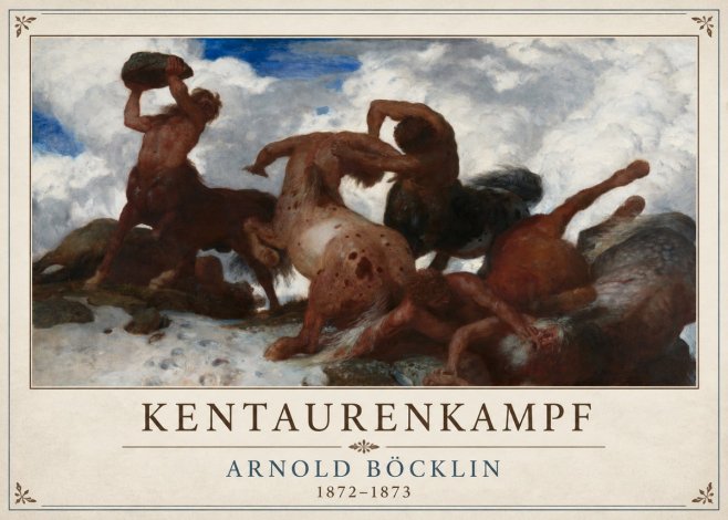 Arnold Böcklin Kentaurenkampf No4 - Affiche