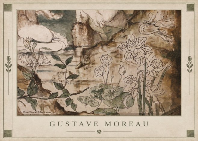 Gustave Moreau Floral Study No3 - Affiche