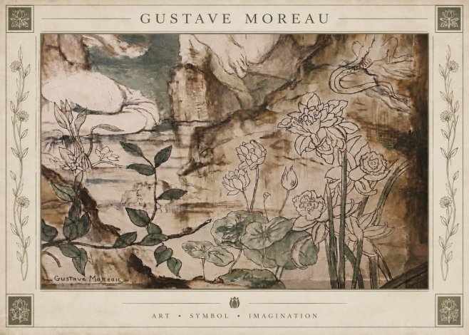 Gustave Moreau Floral Study No5 - Affiche