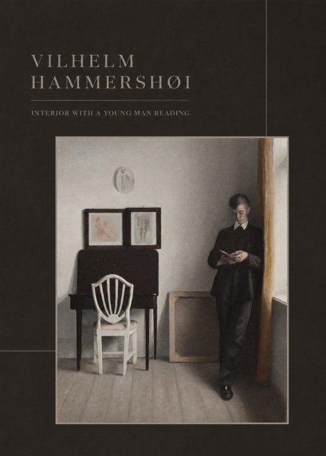 Vilhelm Hammershøi Interior with a Young Man Reading No3 - Affiche
