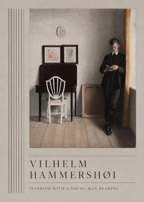 Vilhelm Hammershøi Interior with a Young Man Reading No5 - Affiche