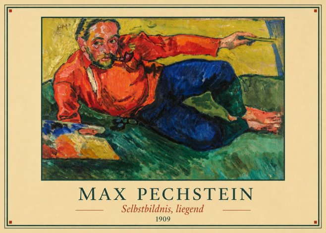 Max Pechstein Selbstbildnis, Liegend No3 - Affiche