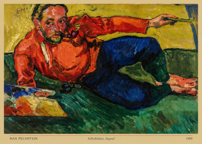 Max Pechstein Selbstbildnis, Liegend No4 - Affiche