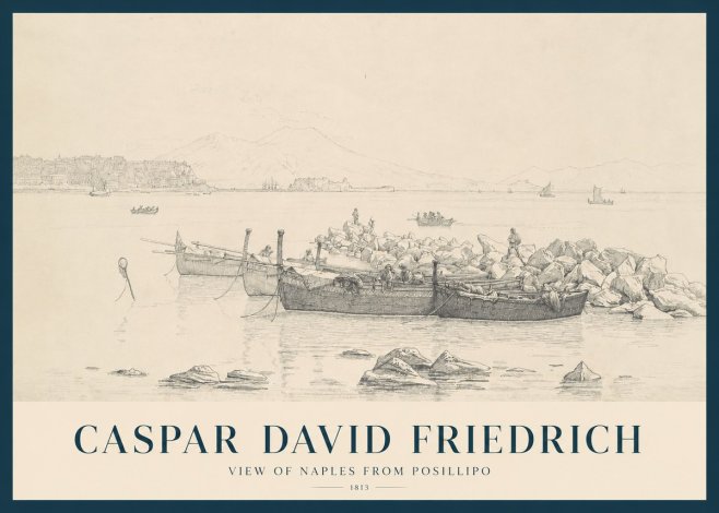 Caspar David Friedrich View of Naples from Posillipo No1 - Affiche