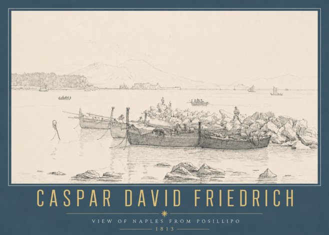 Caspar David Friedrich View of Naples from Posillipo No4 - Affiche
