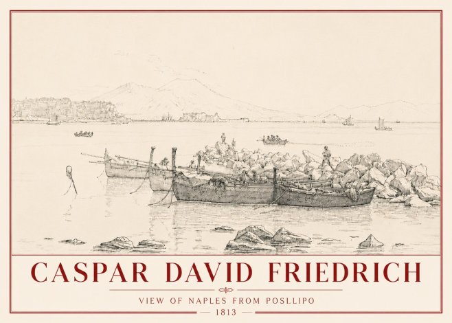 Caspar David Friedrich View of Naples from Posillipo No6 - Affiche