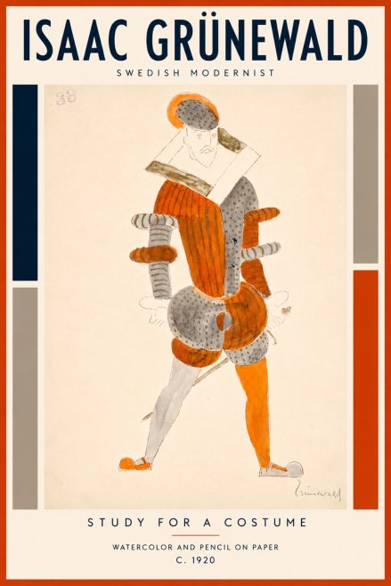 Isaac Grünewald Study for a Costume II No2 - Affiche