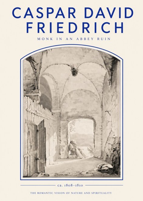 Caspar David Friedrich Monk in an Abbey Ruin No3 - Affiche