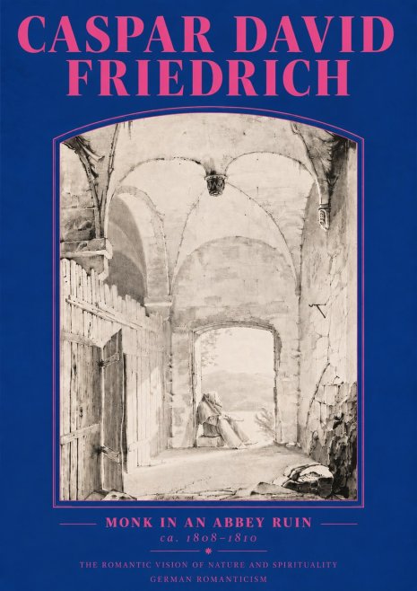 Caspar David Friedrich Monk in an Abbey Ruin No5 - Affiche