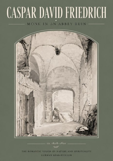 Caspar David Friedrich Monk in an Abbey Ruin No6 - Affiche