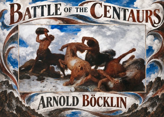 Arnold Böcklin Battle of the Centaurs No5 - Affiche