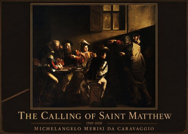 Michelangelo Merisi da Caravaggio The Calling of Saint Matthew I No1 - Affiche