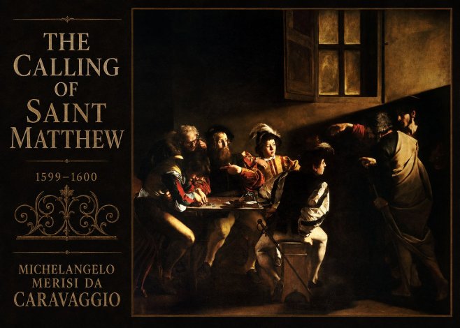 Michelangelo Merisi da Caravaggio The Calling of Saint Matthew I No3 - Affiche