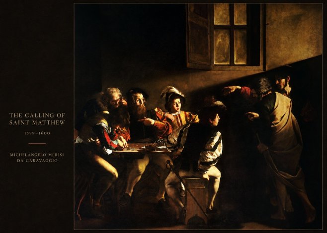 Michelangelo Merisi da Caravaggio The Calling of Saint Matthew I No5 - Affiche