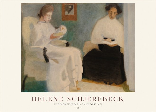 Helene Schjerfbeck Two Women (Reading and Writing) No1 - Affiche
