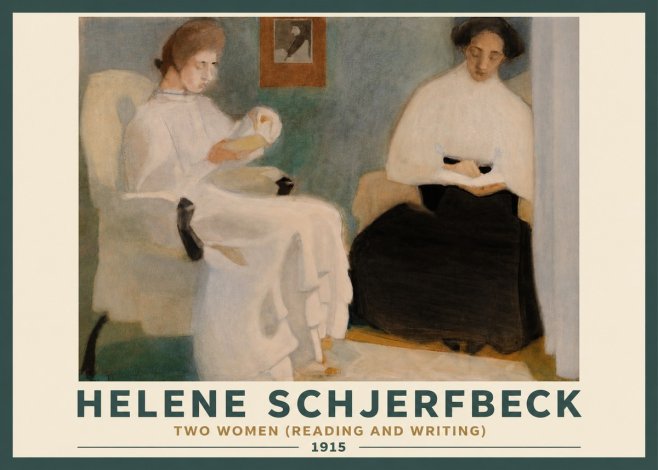 Helene Schjerfbeck Two Women (Reading and Writing) No3 - Affiche