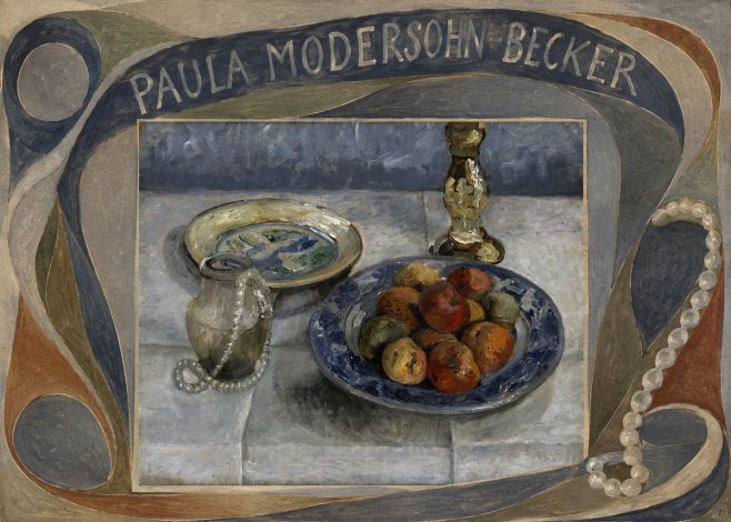 Paula Modersohn-Becker Still Life with Candlestick, Pitcher, and Fruit No3 - Affiche
