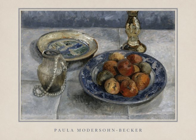 Paula Modersohn-Becker Still Life with Candlestick, Pitcher, and Fruit No4 - Affiche