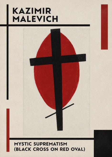 Kazimir Malevich Mystic Suprematism (Black Cross on Red Oval) No1 - Affiche