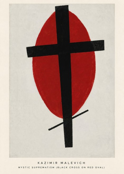 Kazimir Malevich Mystic Suprematism (Black Cross on Red Oval) No5 - Affiche