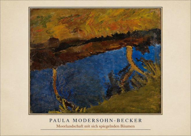 Paula Modersohn-Becker Moorlandschaft Mit Sich Spiegelnden Bäumen No4 - Affiche