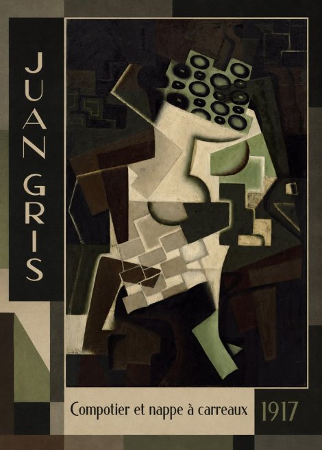 Juan Gris Compotier Et Nappe À Carreaux No1 - Affiche