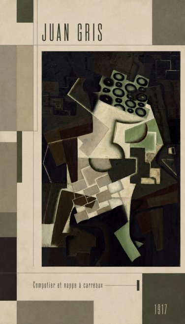 Juan Gris Compotier Et Nappe À Carreaux No3 - Affiche