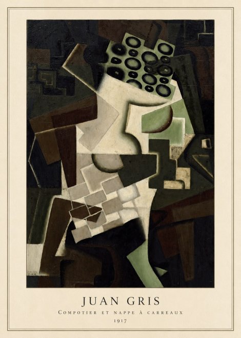Juan Gris Compotier Et Nappe À Carreaux No4 - Affiche