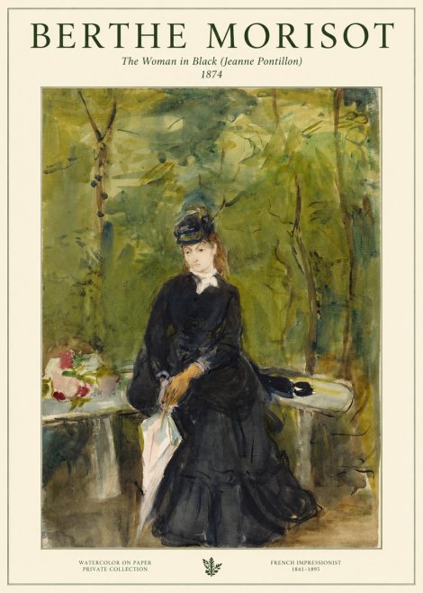 Berthe Morisot The Woman in Black (Jeanne Pontillon) No1 - Affiche
