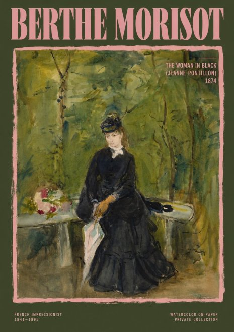 Berthe Morisot The Woman in Black (Jeanne Pontillon) No2 - Affiche