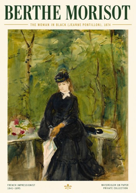 Berthe Morisot The Woman in Black (Jeanne Pontillon) No4 - Affiche